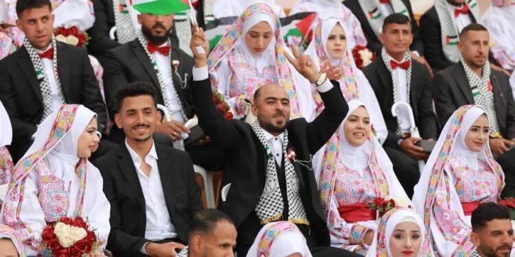 عرسان غزة يوجهون رسائل صمود: نتمسك بالأمل والحياة